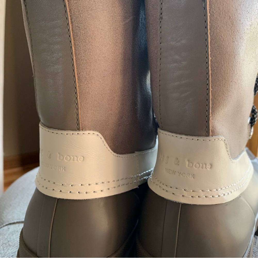 Rag & Bone RB Shearling Winter Rain Snow Boots Size 37 EUR 6.5 US Womens - Picture 4 of 14
